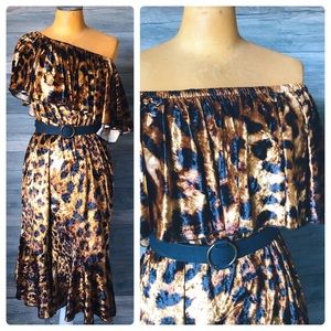 Lularoe CiCi leopard animal velvet dress L XL